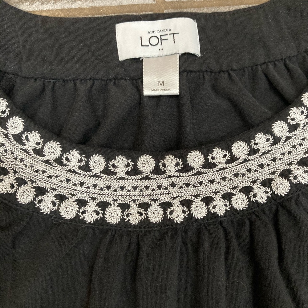 Ann Taylor LOFT Black and White Short-Sleeve Dress - Picture 6 of 11